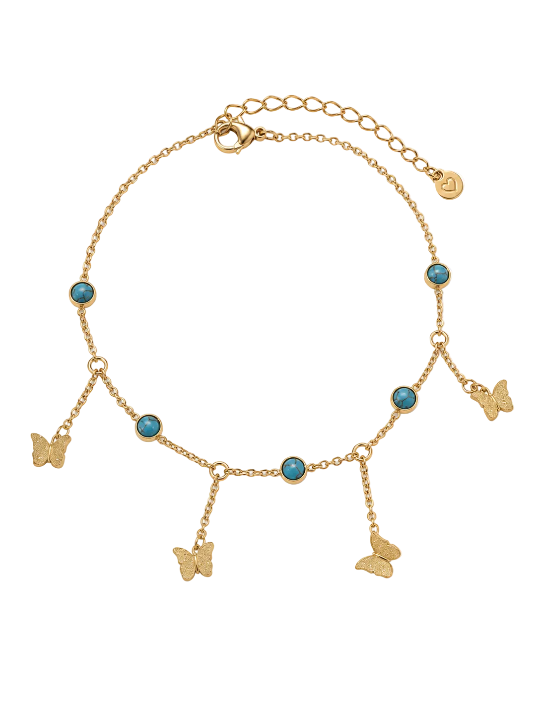 Turquoise Butterfly Fußkette