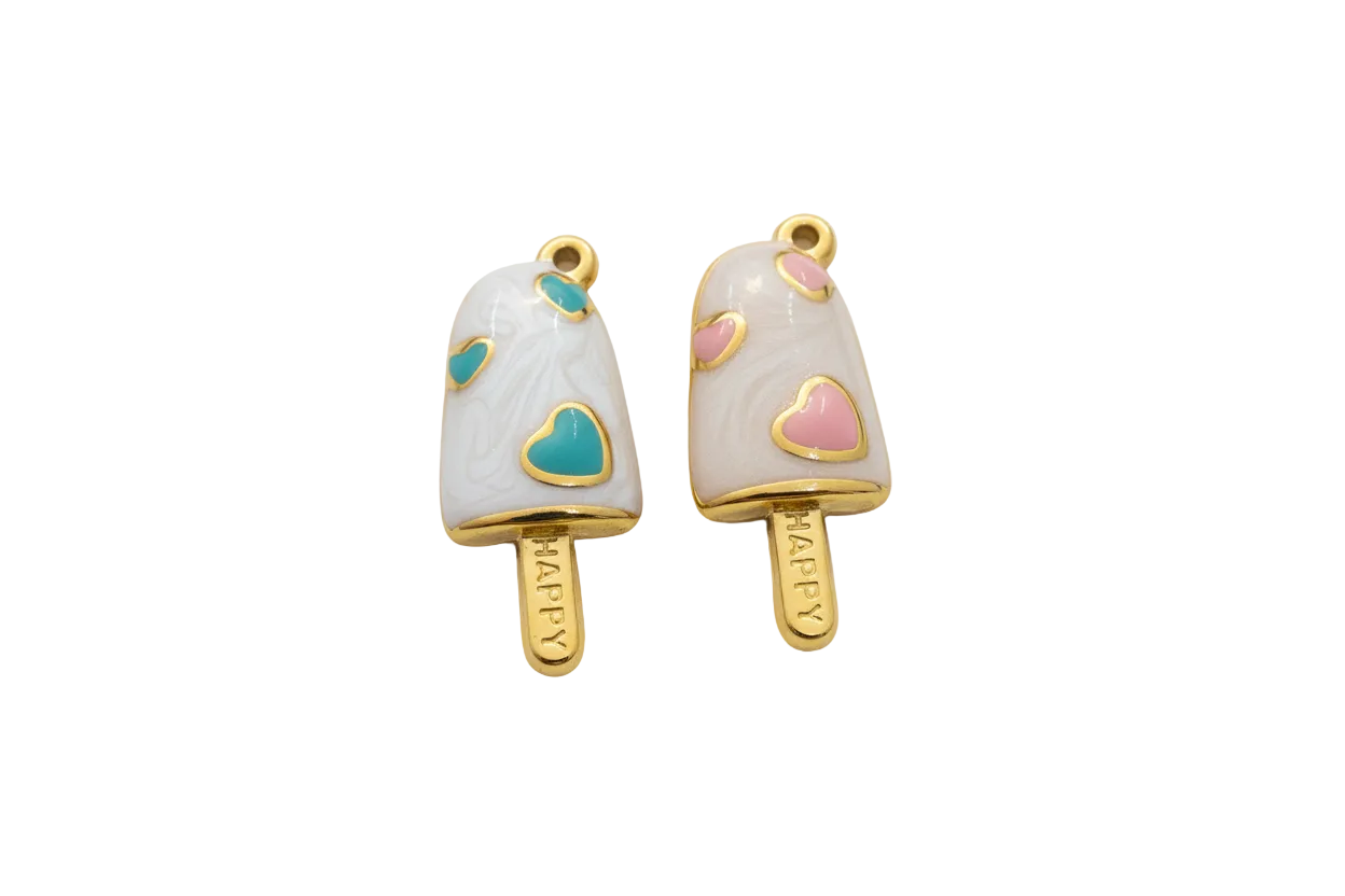 Eis am Stiel Charm mit Herzmotiv