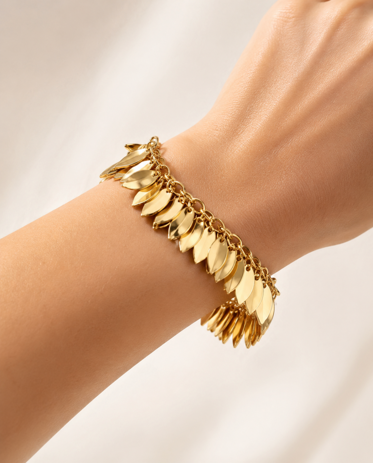 Golden Leaf Statement Bracelet