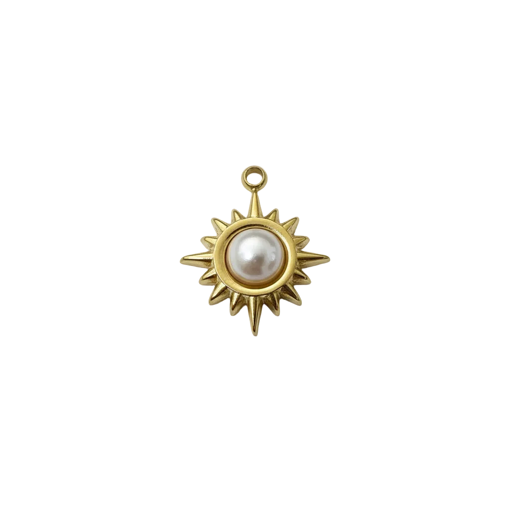 Kleiner Sonnen Charm mit Perle