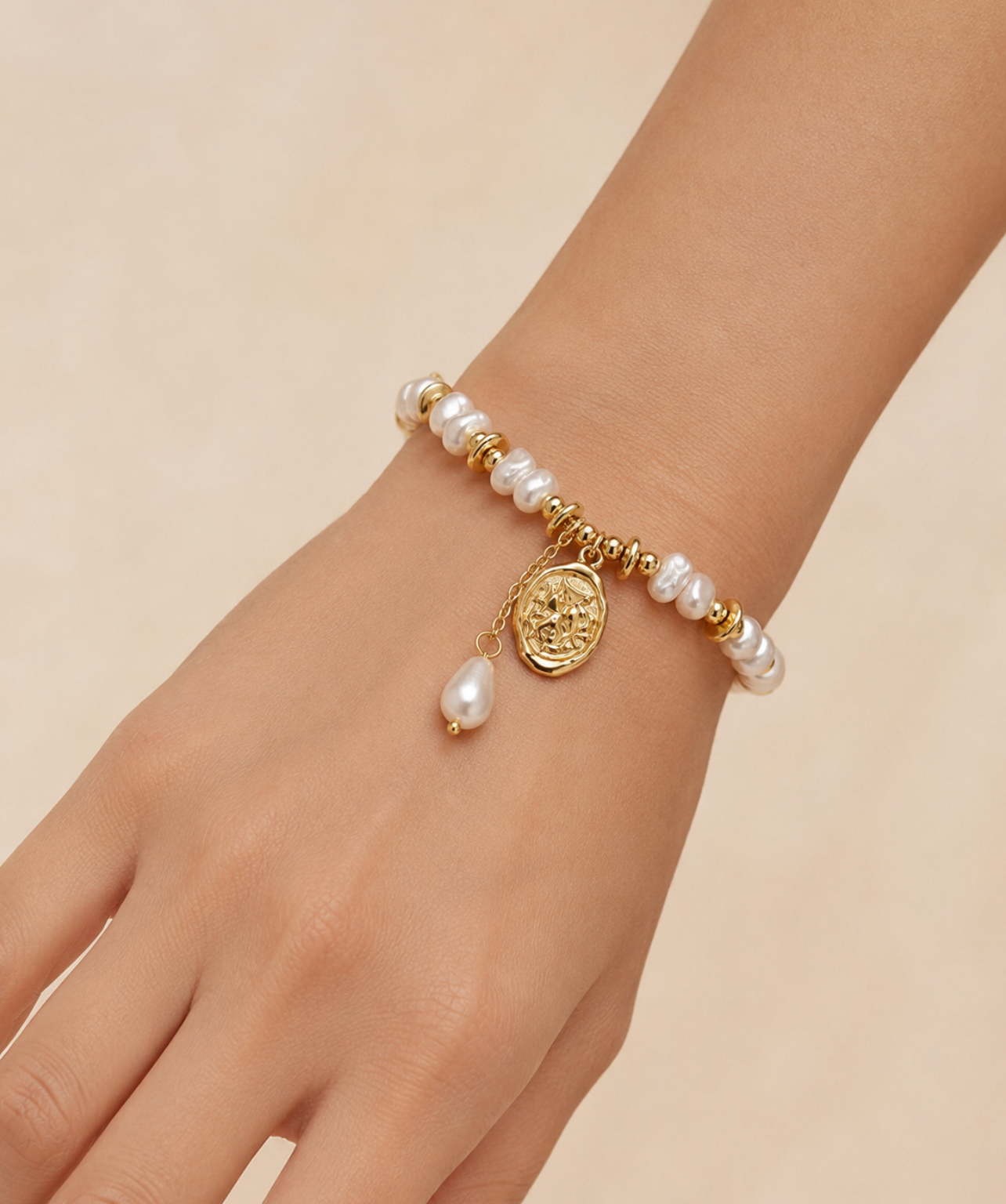 Vintage Pearl Drop Bracelet