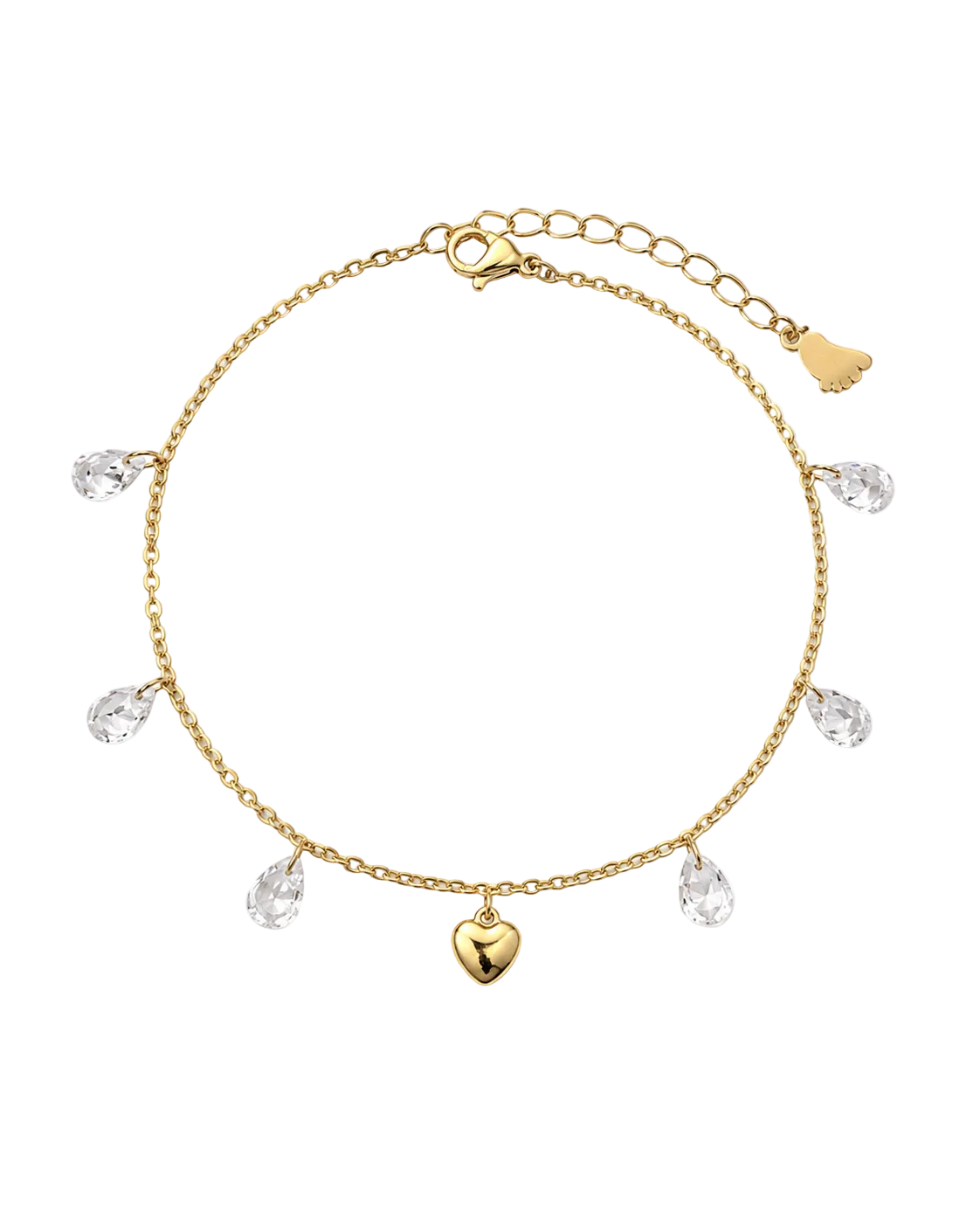 Crystal Heart Fußkette